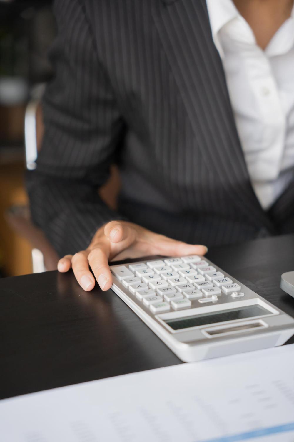 Person checking financial statements